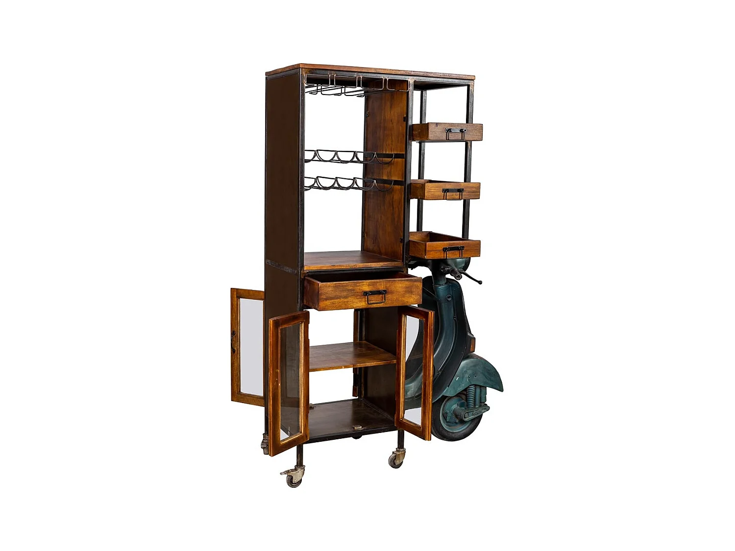 Moto estante de garrafas marrom 140x67x194