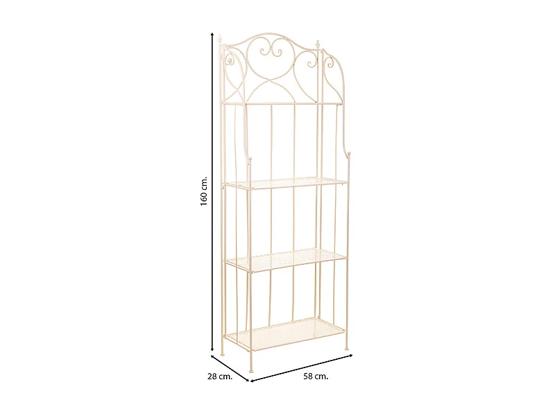 Regale aus Schmiedeeisen, weiß 58x25x160
