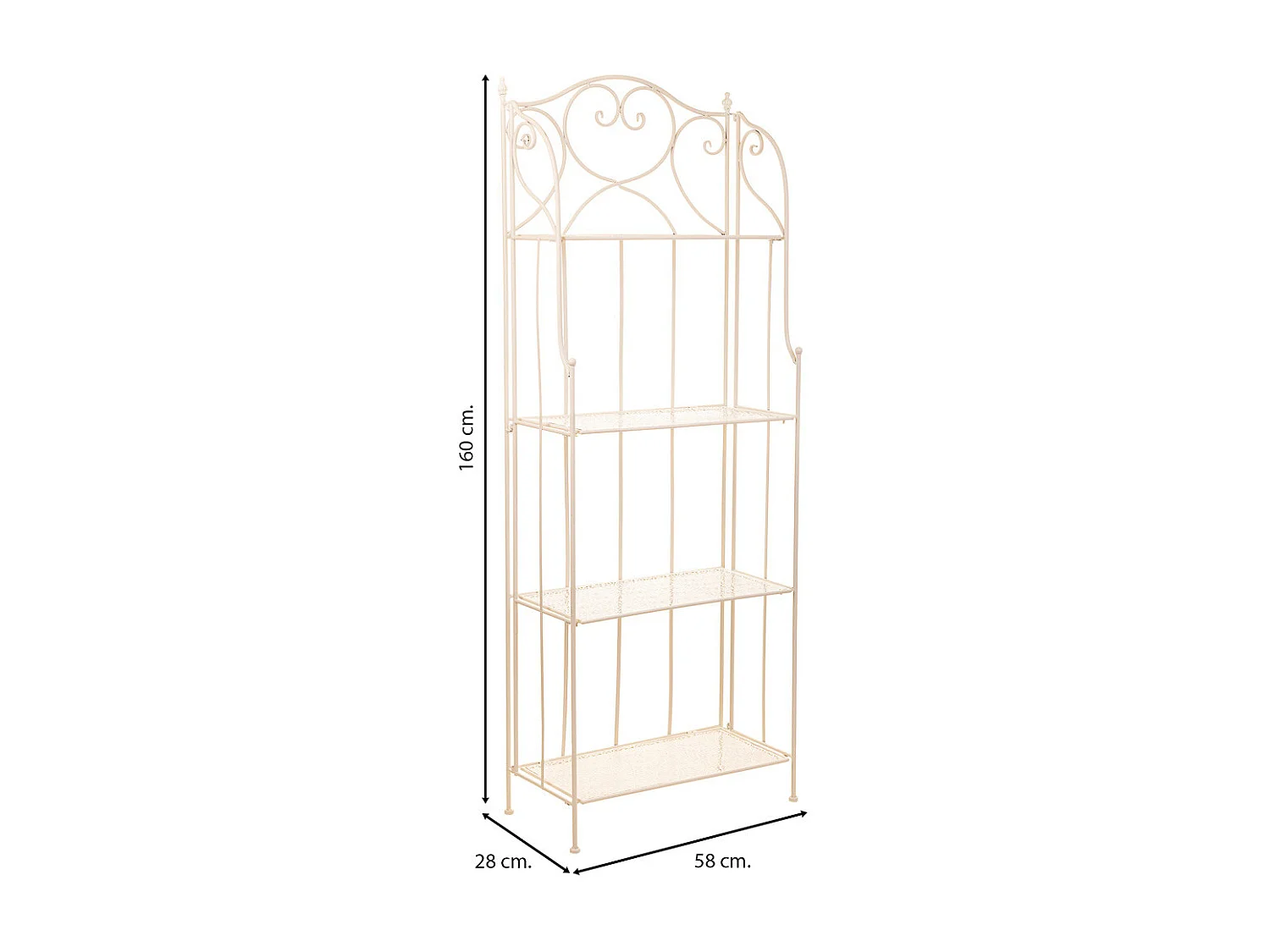 Regale aus Schmiedeeisen, weiß 58x25x160