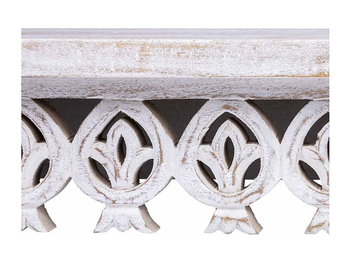 Étagère murale en bois blanc 122x20x19