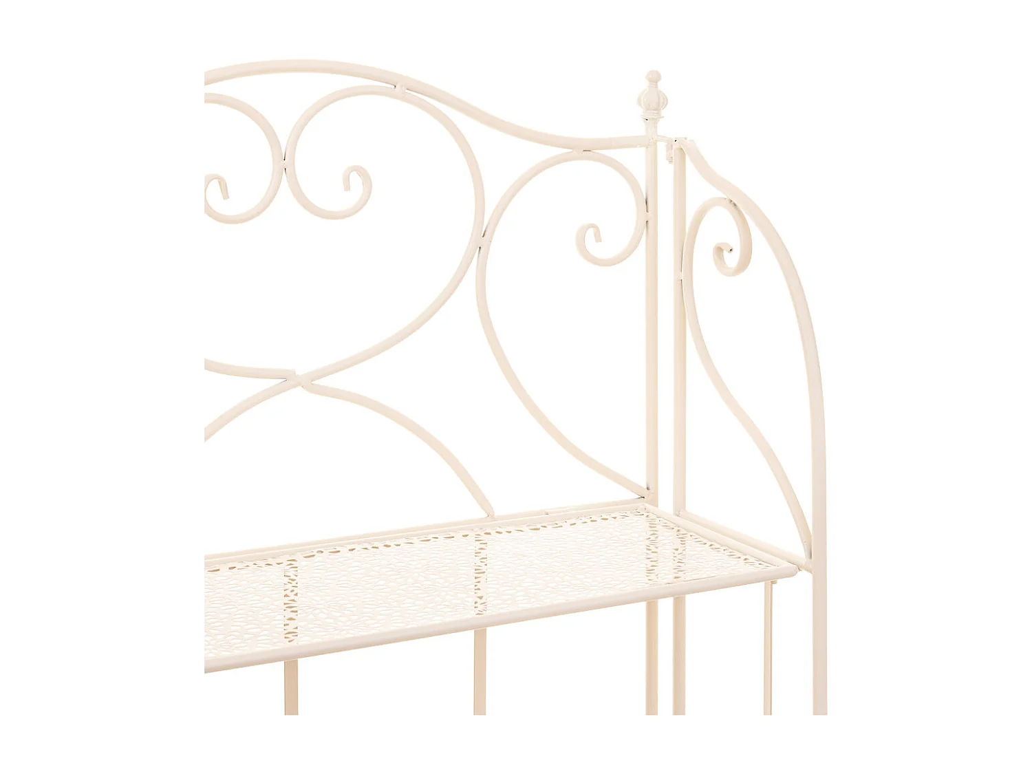 Weißes Schmiedeeisenregal mit 3 Böden, 58 x 28 x 120 cm