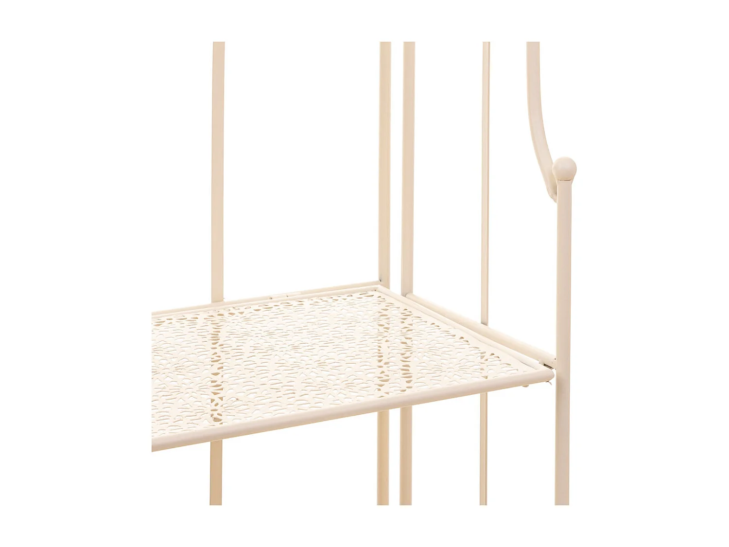 Weißes Schmiedeeisenregal mit 3 Böden, 58 x 28 x 120 cm