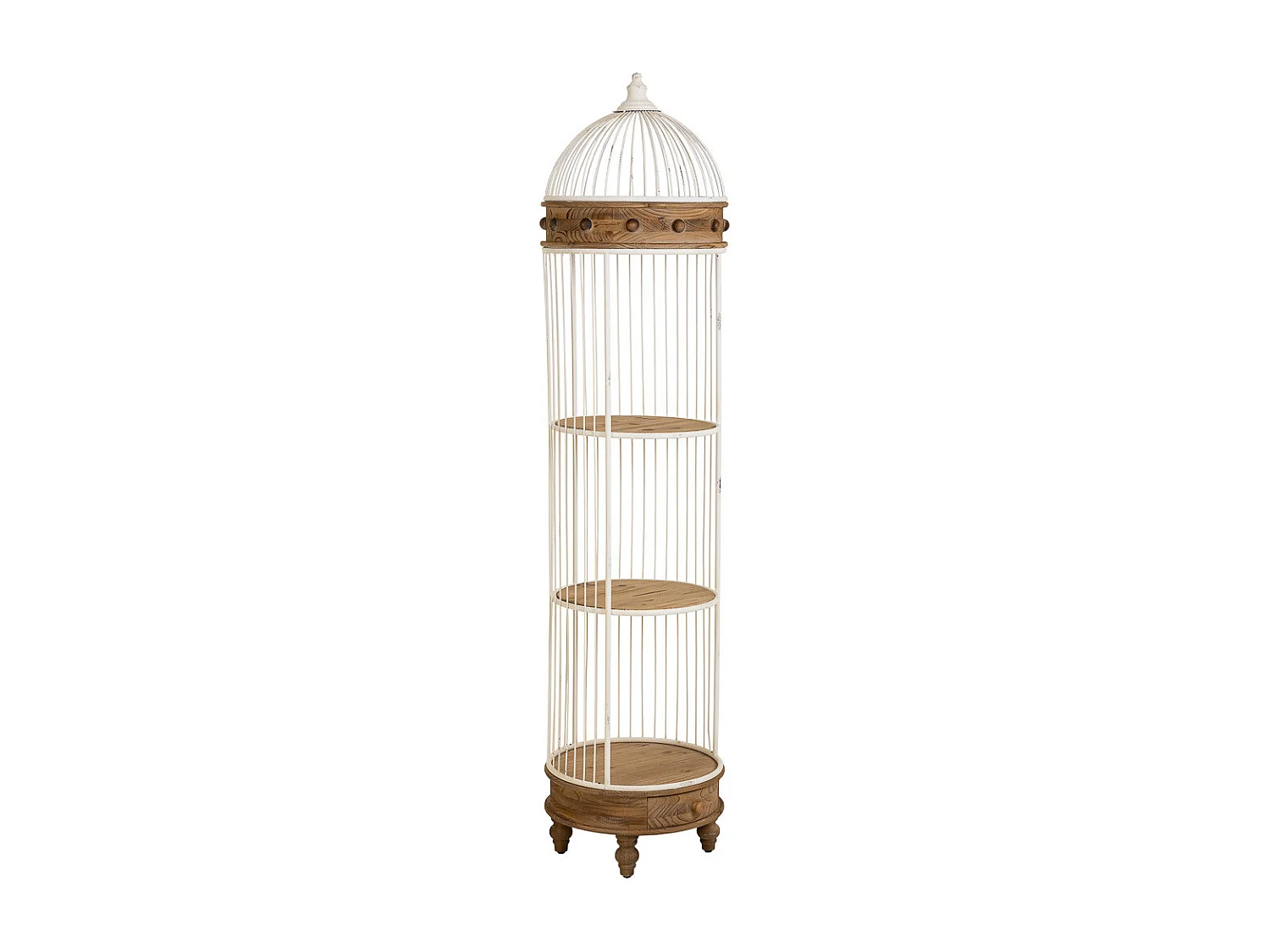 Estante de madeira e metal branca com 3 prateleiras 40x40x176h cm
