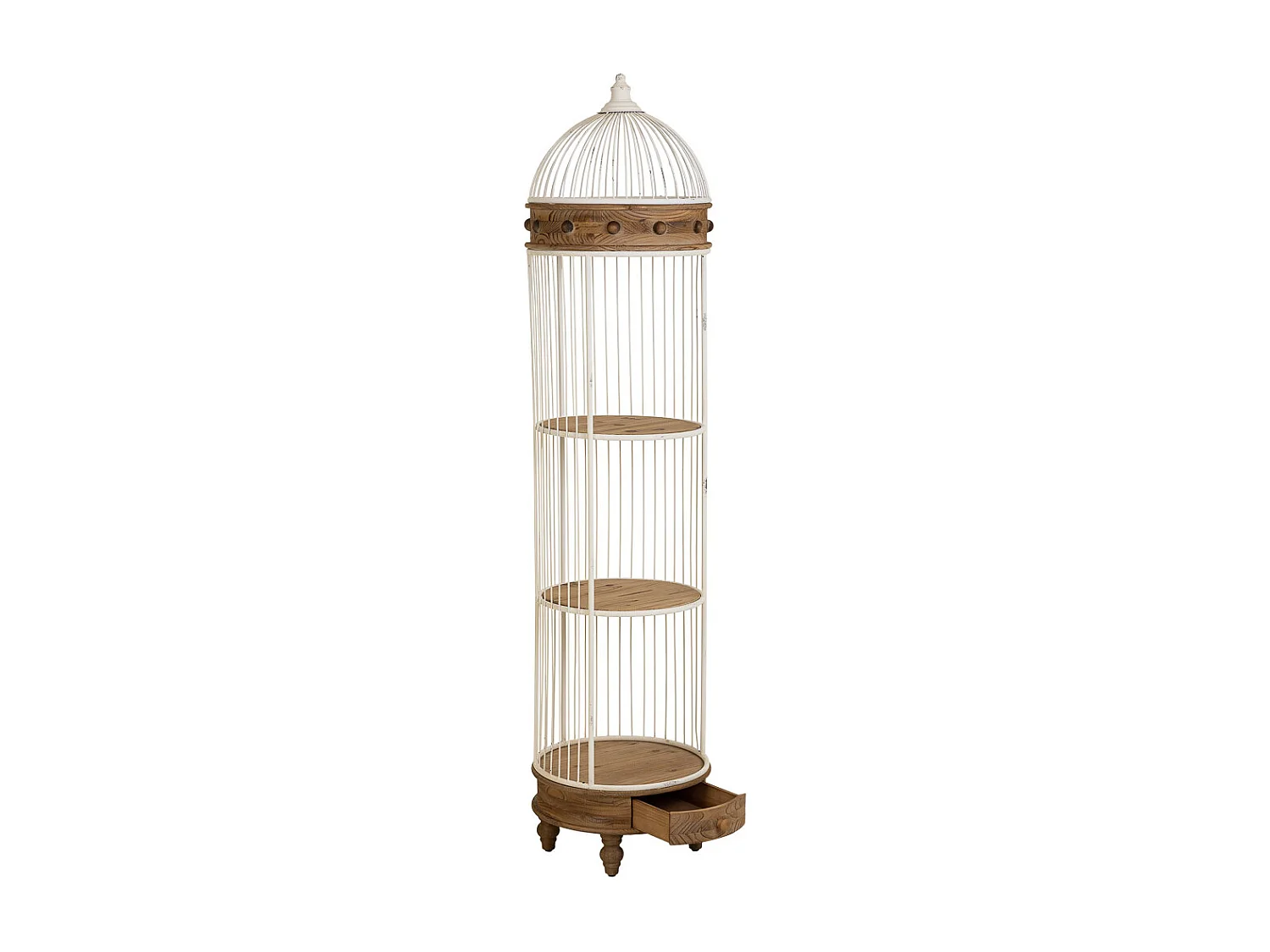 Estante de madeira e metal branca com 3 prateleiras 40x40x176h cm