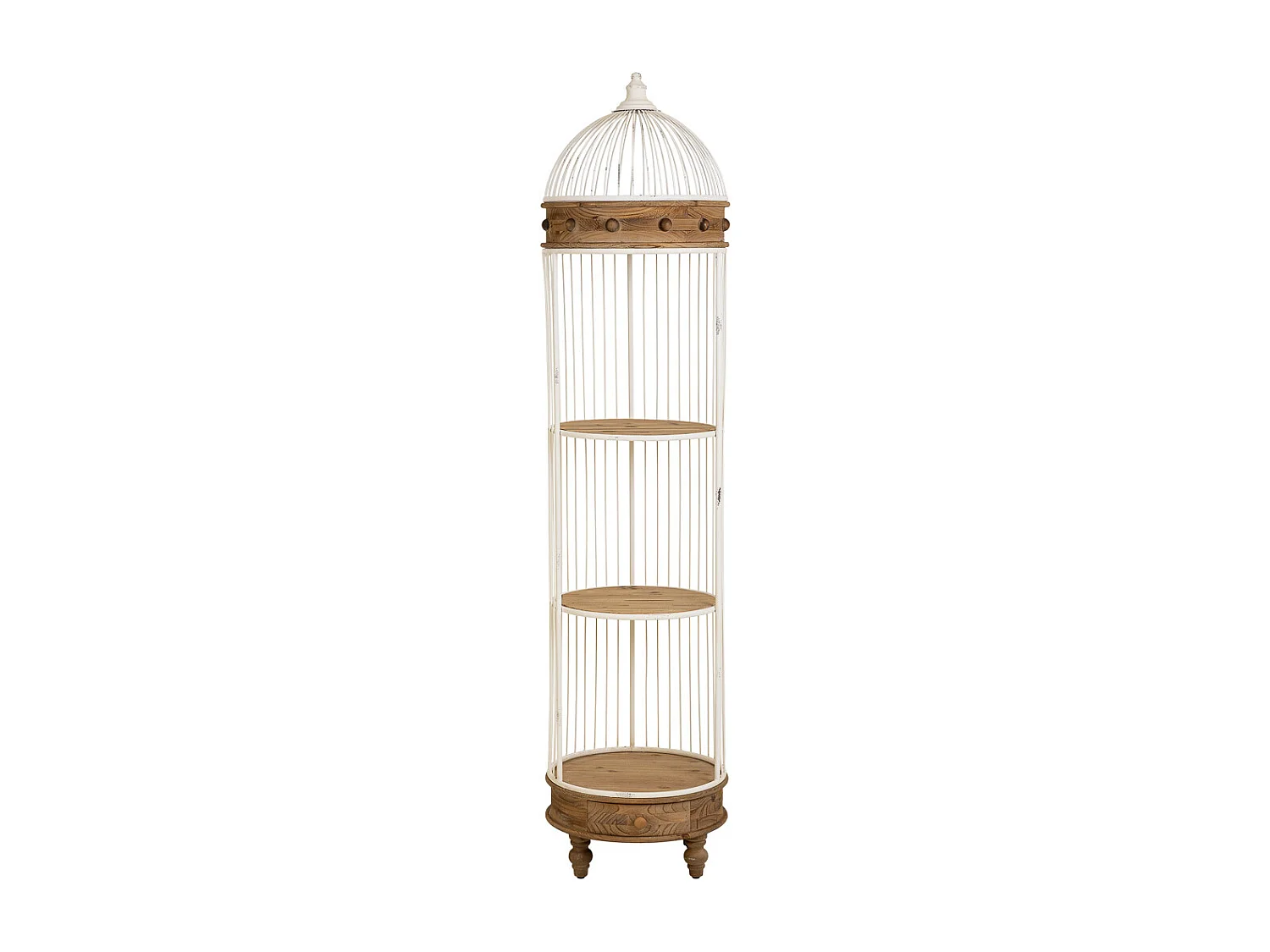 Estante de madeira e metal branca com 3 prateleiras 40x40x176h cm