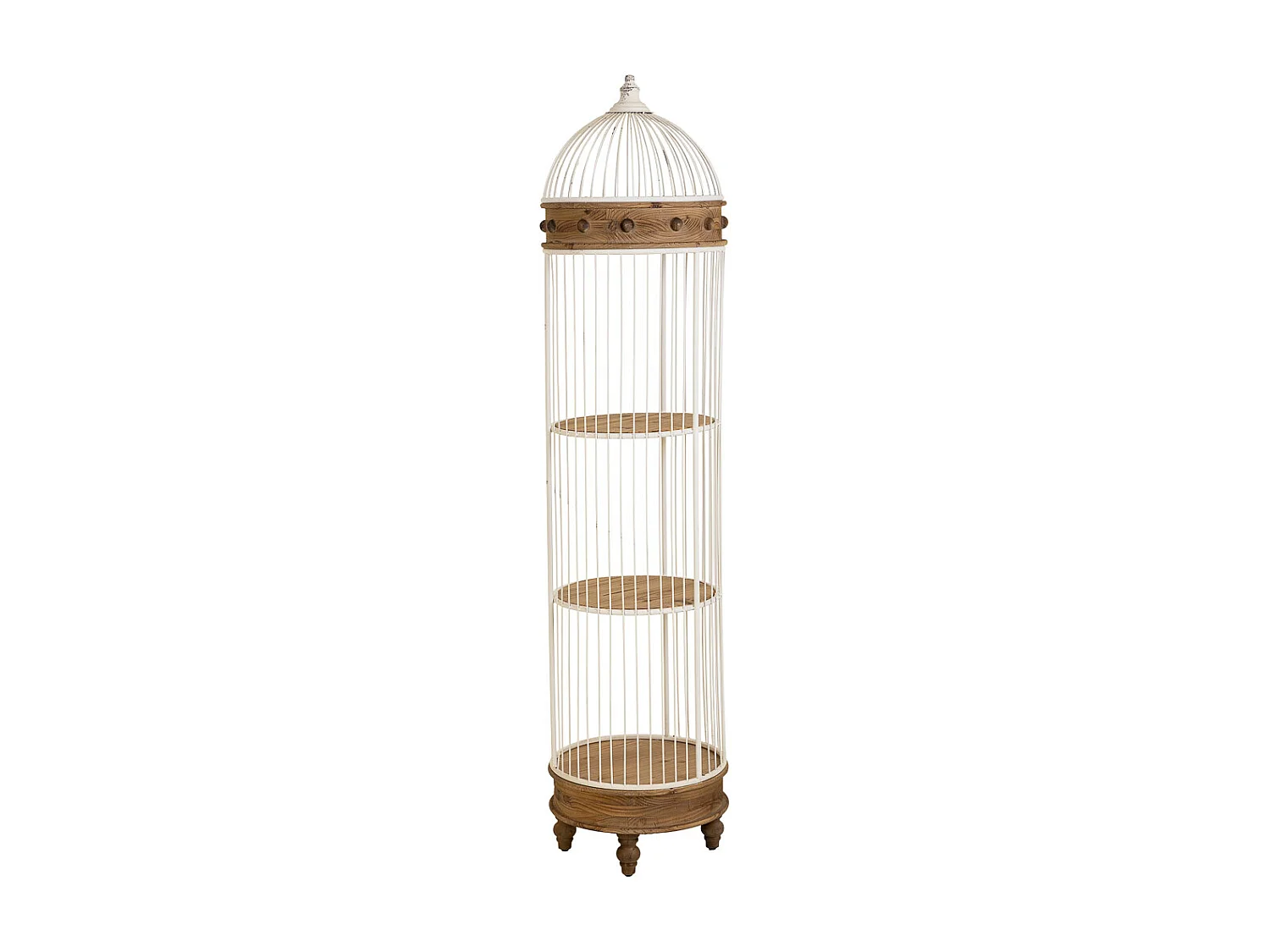 Estante de madeira e metal branca com 3 prateleiras 40x40x176h cm