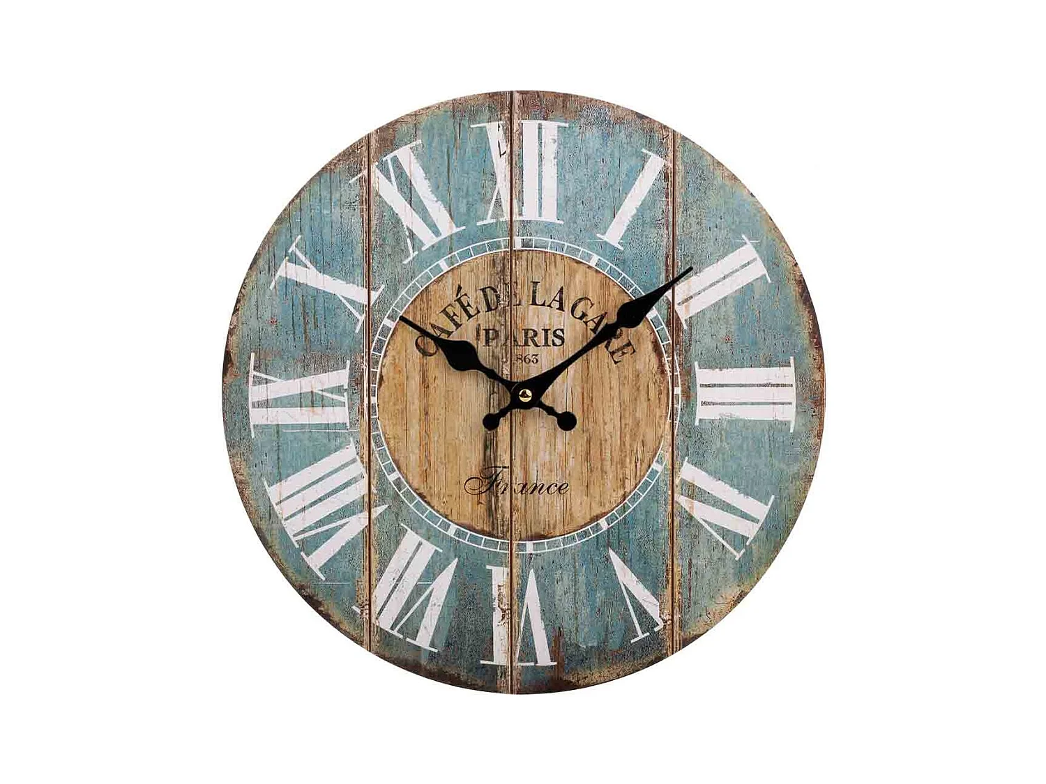 Reloj azul de madera 60x60x2cm
