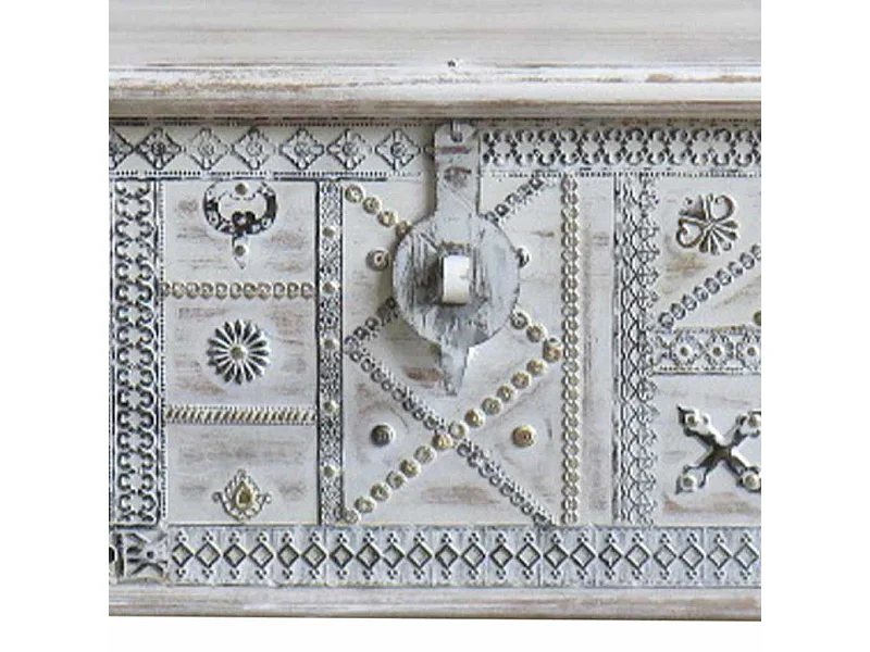 Baú de madeira azul 146x40x45h cm