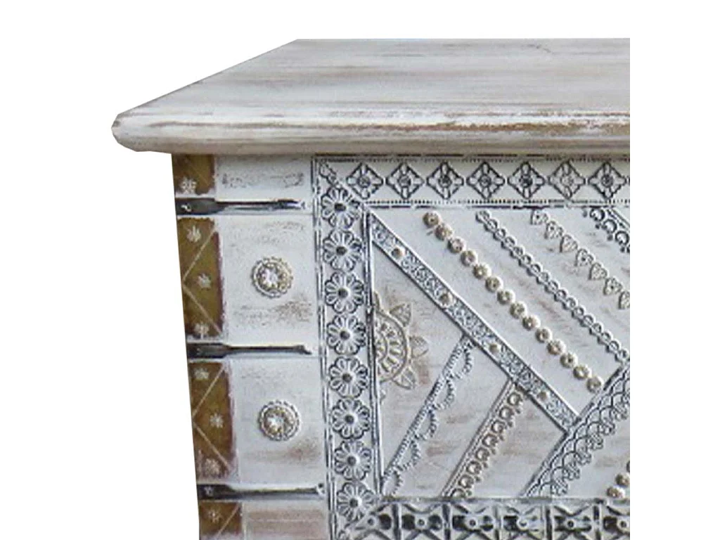 Baú de madeira azul 146x40x45h cm