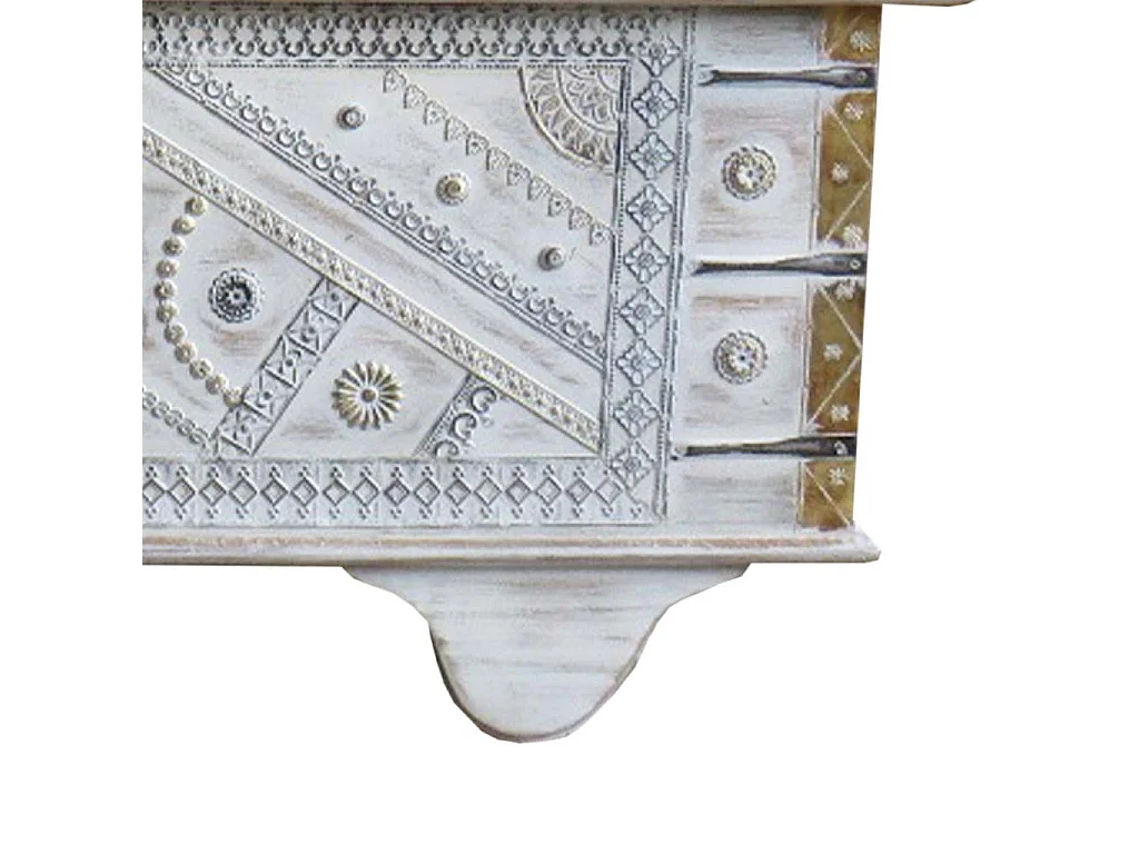 Baú de madeira azul 146x40x45h cm