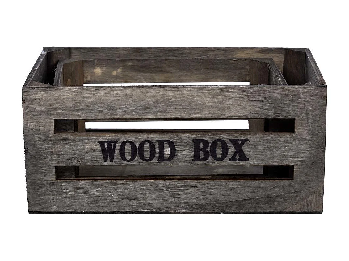 Lot de 2 tiroirs en bois gris 20x13x09-16x11x08h cm