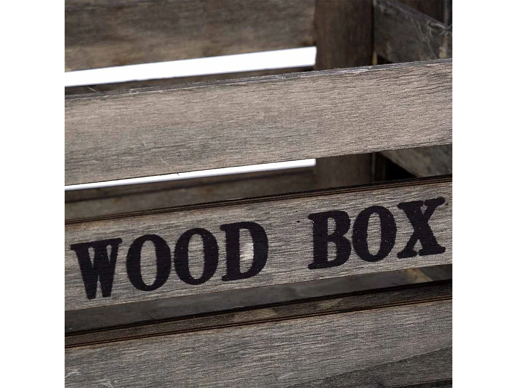 Lot de 2 tiroirs en bois gris 20x13x09-16x11x08h cm