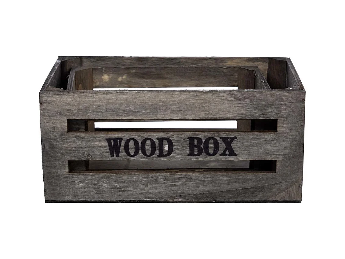 Lot de 2 tiroirs en bois gris 20x13x09-16x11x08h cm