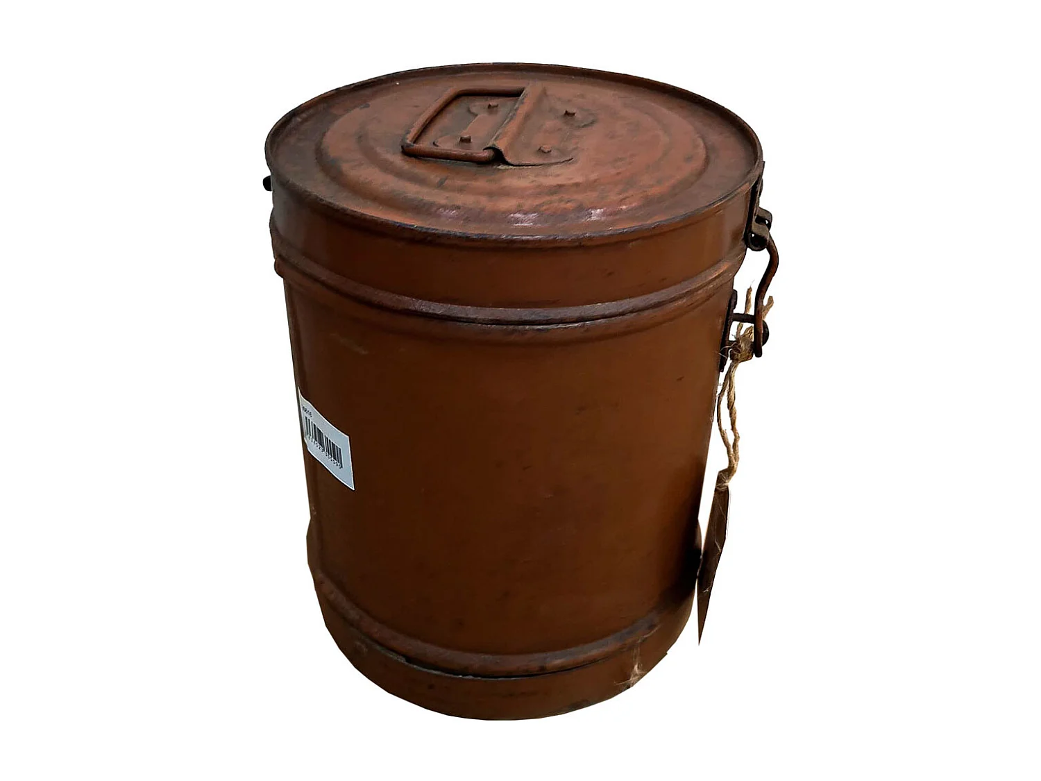 Braune Metalltrommel 20x20x23h cm