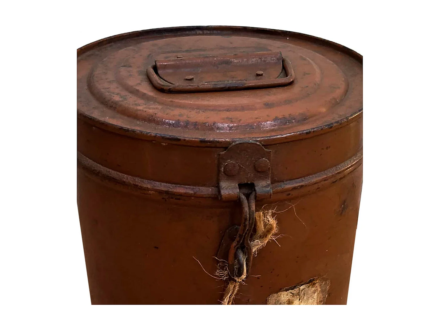 Braune Metalltrommel 20x20x23h cm