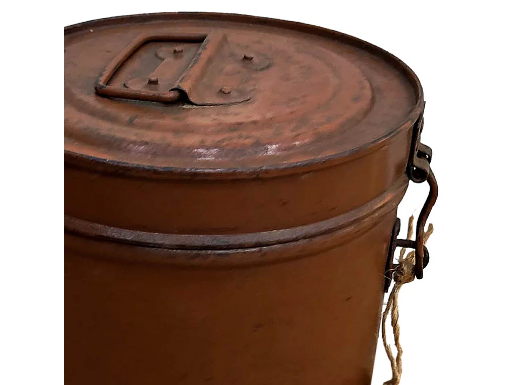Braune Metalltrommel 20x20x23h cm