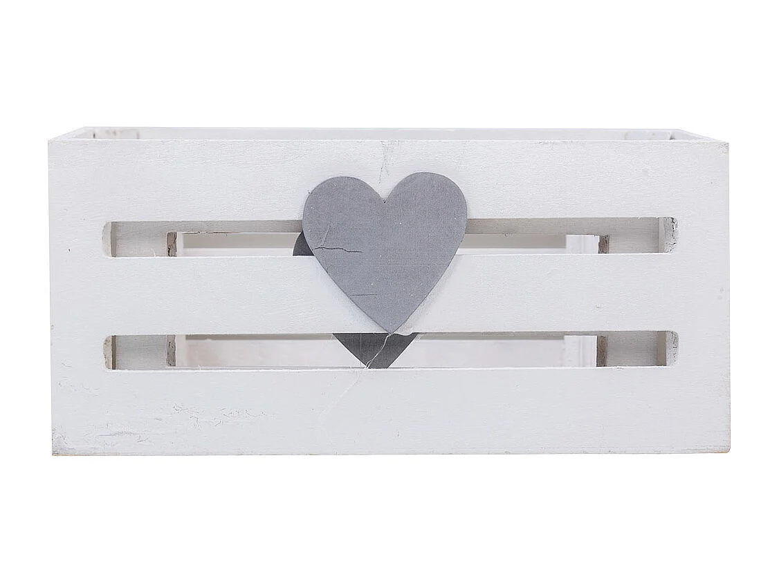 Cajones de madera set   2 piezas blanco 20x13x09, 16x11x08cm