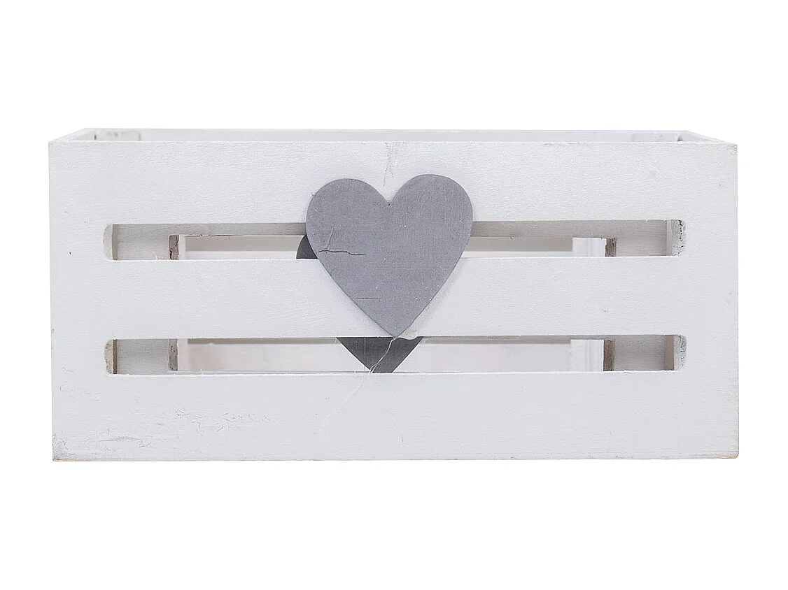 Holzschubladen 2er Set weiß 20x13x09, 16x11x08cm