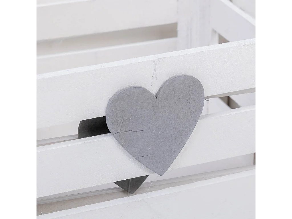 Holzschubladen 2er Set weiß 20x13x09, 16x11x08cm