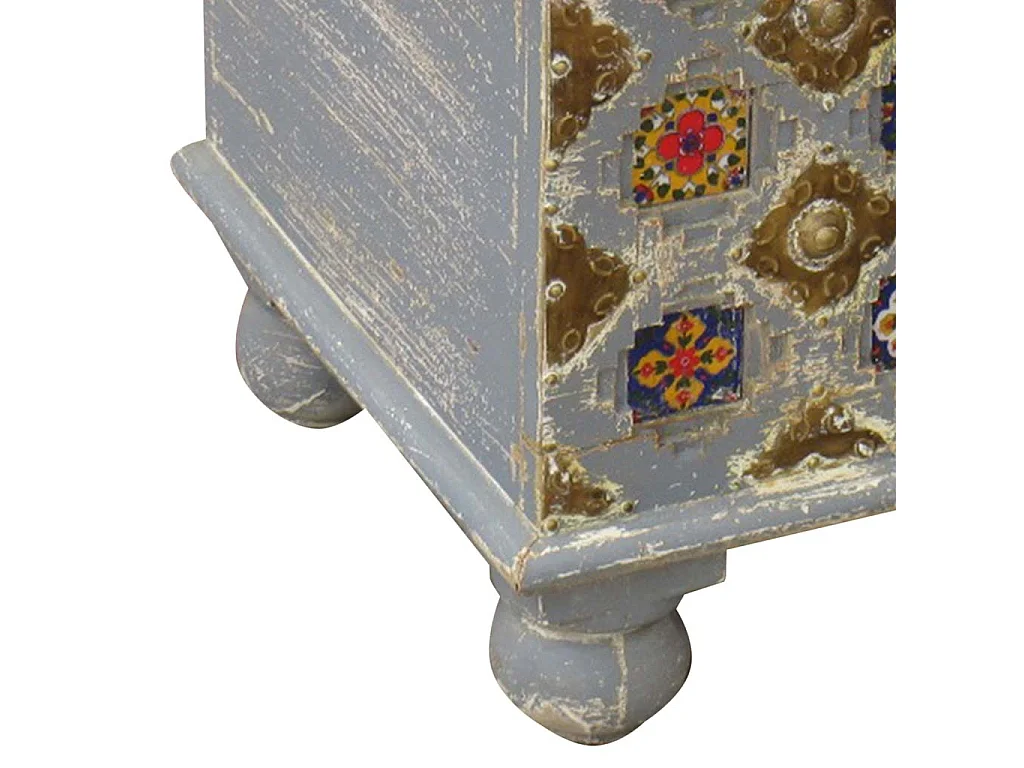 Baú de madeira azul 60x40x45h cm