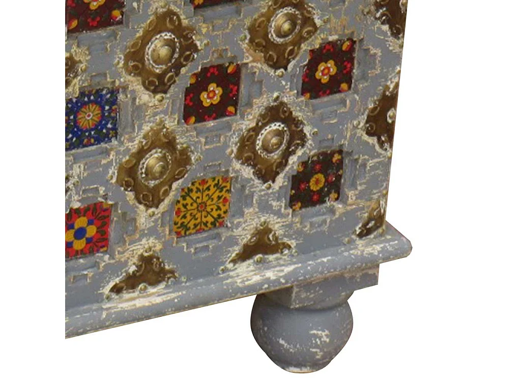 Baú de madeira azul 60x40x45h cm