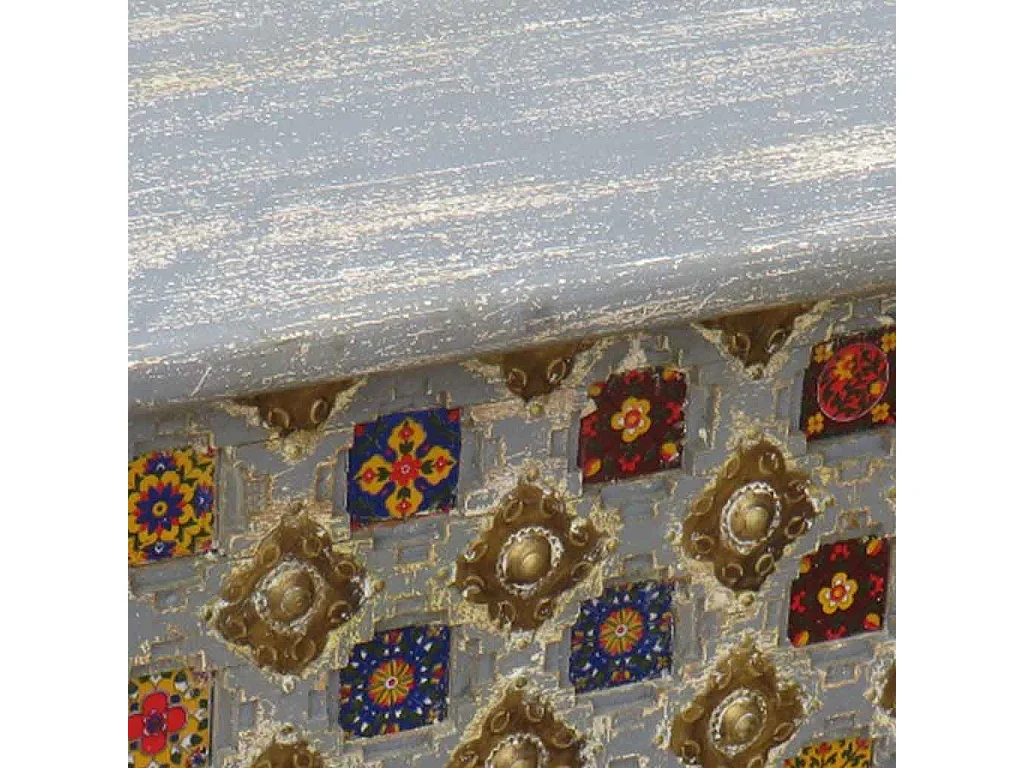 Baú de madeira azul 60x40x45h cm