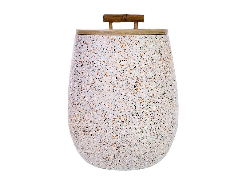 Coffret déco en bambou gris D14x19h cm