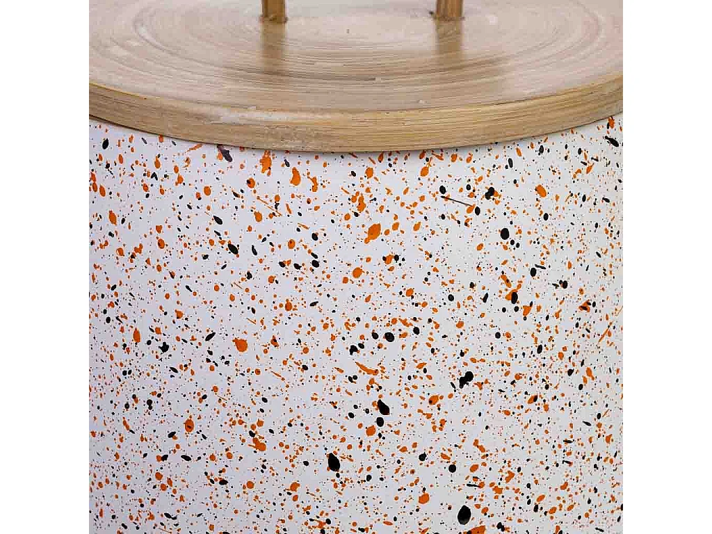 Coffret déco en bambou gris D14x19h cm