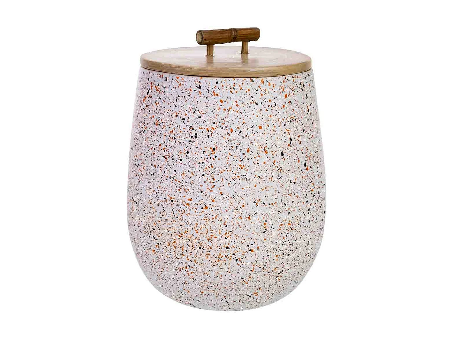 Caixa decorativa de bambu cinzento D14x19h cm