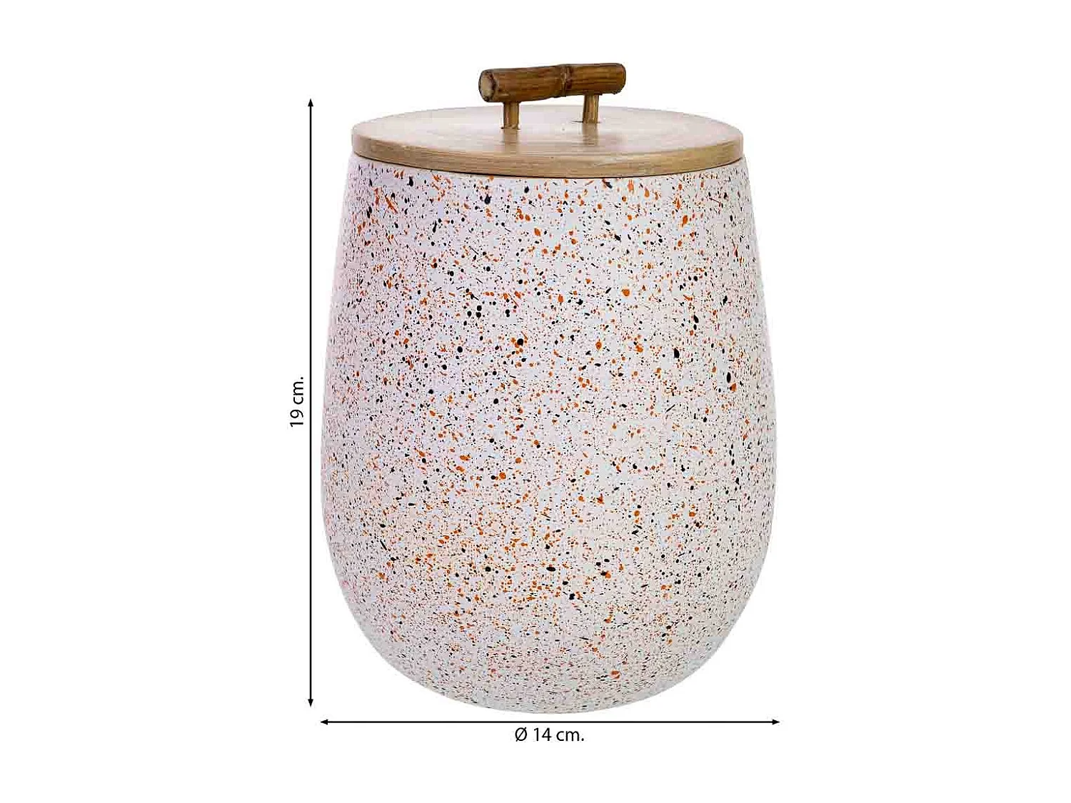 Graue Bambus-Dekobox D14x19h cm