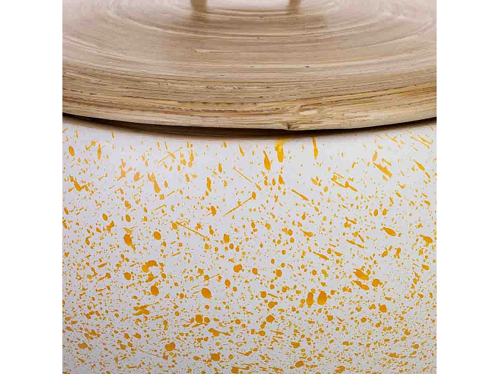 Caja deco de bambú beige D21x15h cm