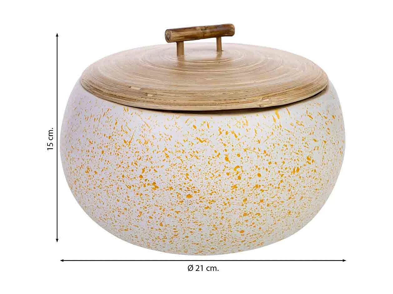 Coffret déco en bambou beige D21x15h cm