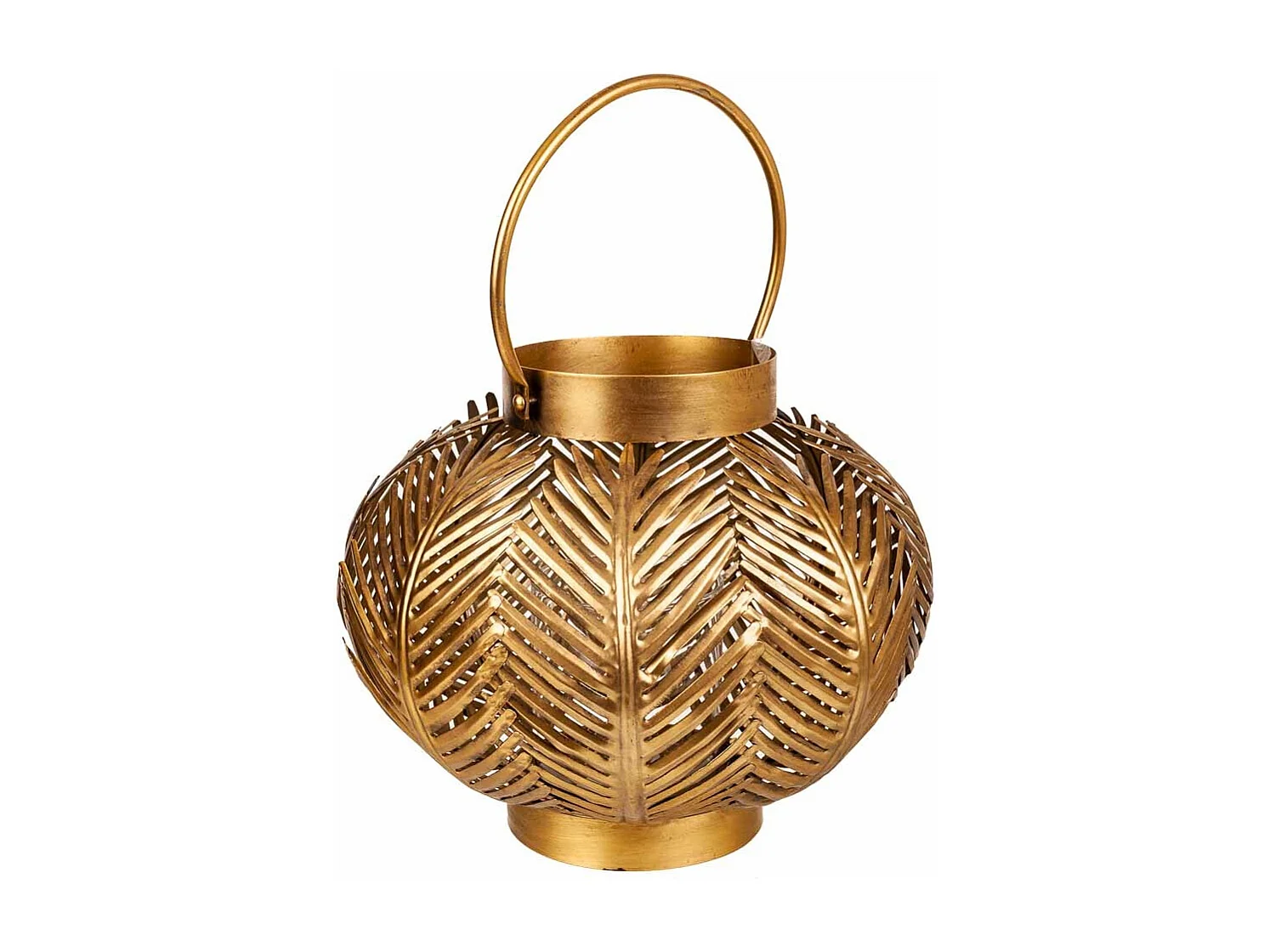 Castiçal em metal dourado 34x34x27