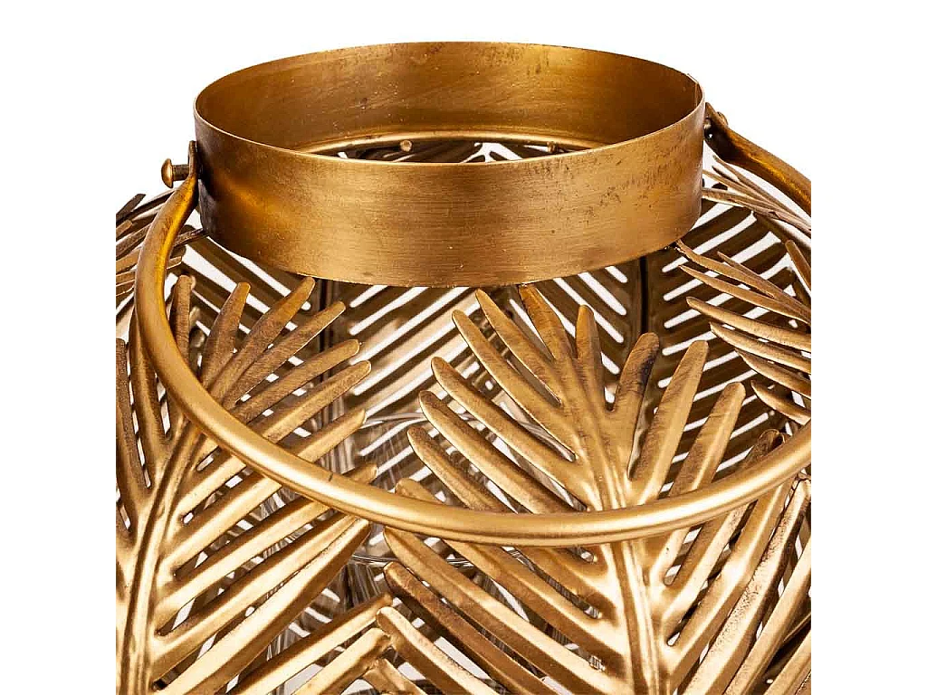 Castiçal em metal dourado 34x34x27