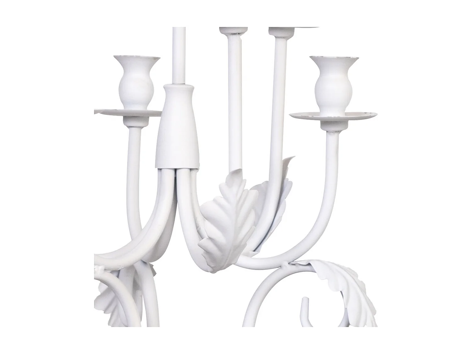 Candelabro de pie de metal envejecido blanco 35x35x110h cm