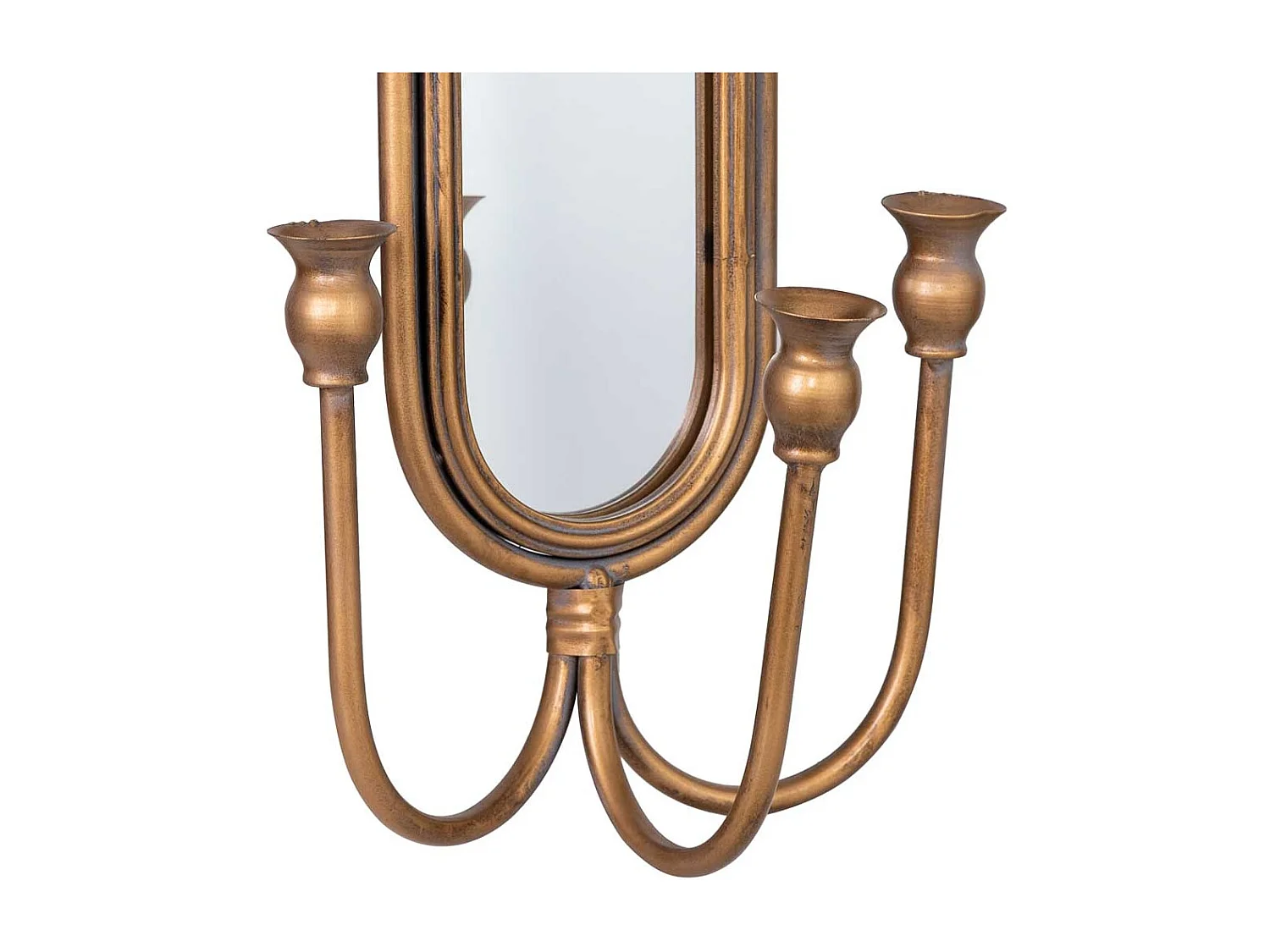 Arandela de parede em metal antigo dourado 26x13x62h cm