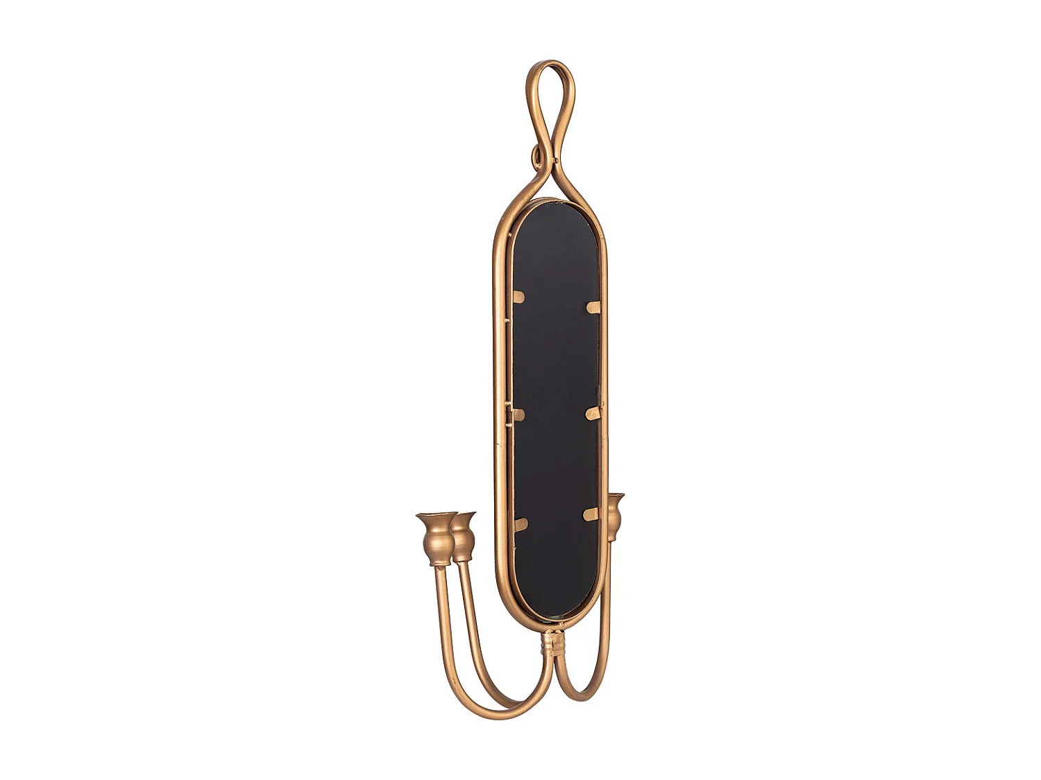 Candelabro de pared de metal envejecido dorado 26x13x62h cm