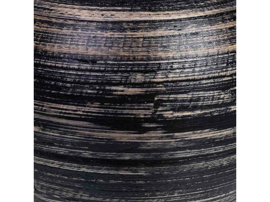 Conjunto de tabuleiro e 3 porta-velas em madeira de bambu preto 33x13x3h cm