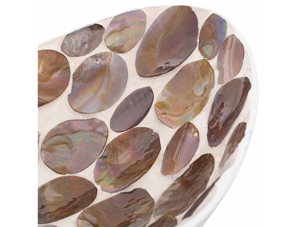 Centro tavola legno e madreperla marrone 48x22x10h cm