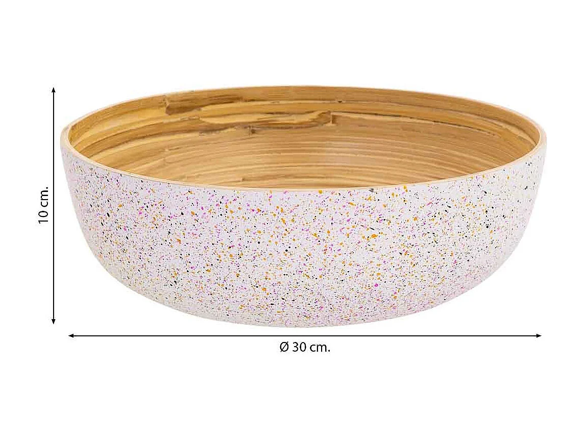 Centro de mesa em bambu bege D30x10h cm