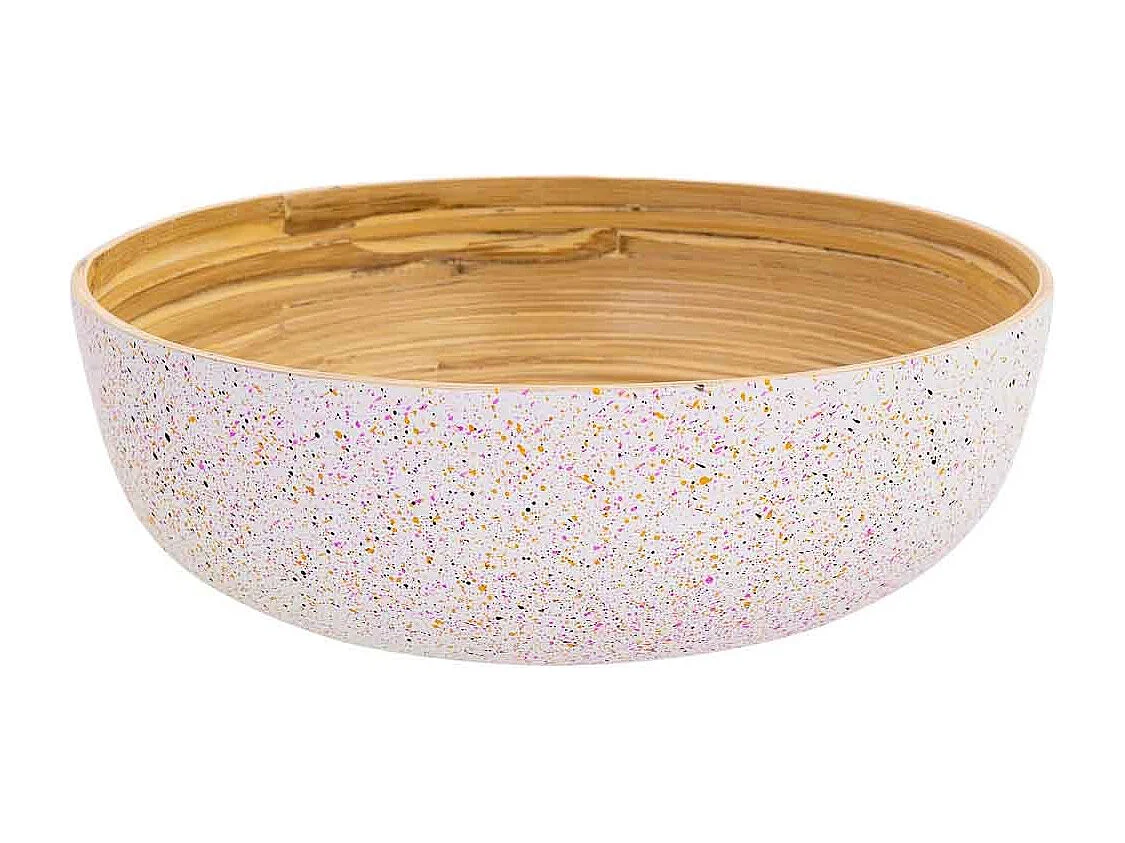 Centro de mesa de bambú beige D30x10h cm