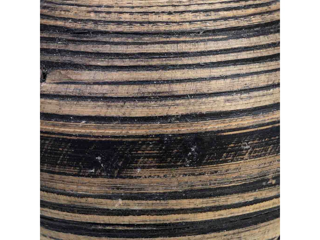 Tablettset und 3 Kerzenhalter aus braunem Bambusholz 33x13x3h cm