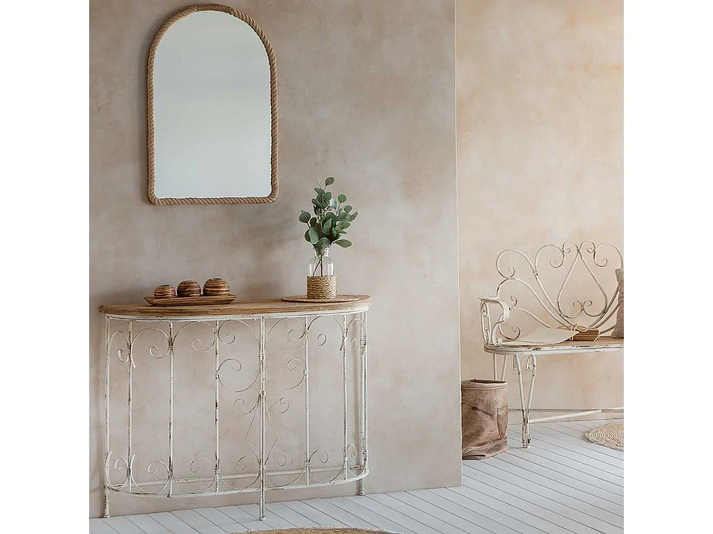 Tablettset und 3 Kerzenhalter aus braunem Bambusholz 33x13x3h cm