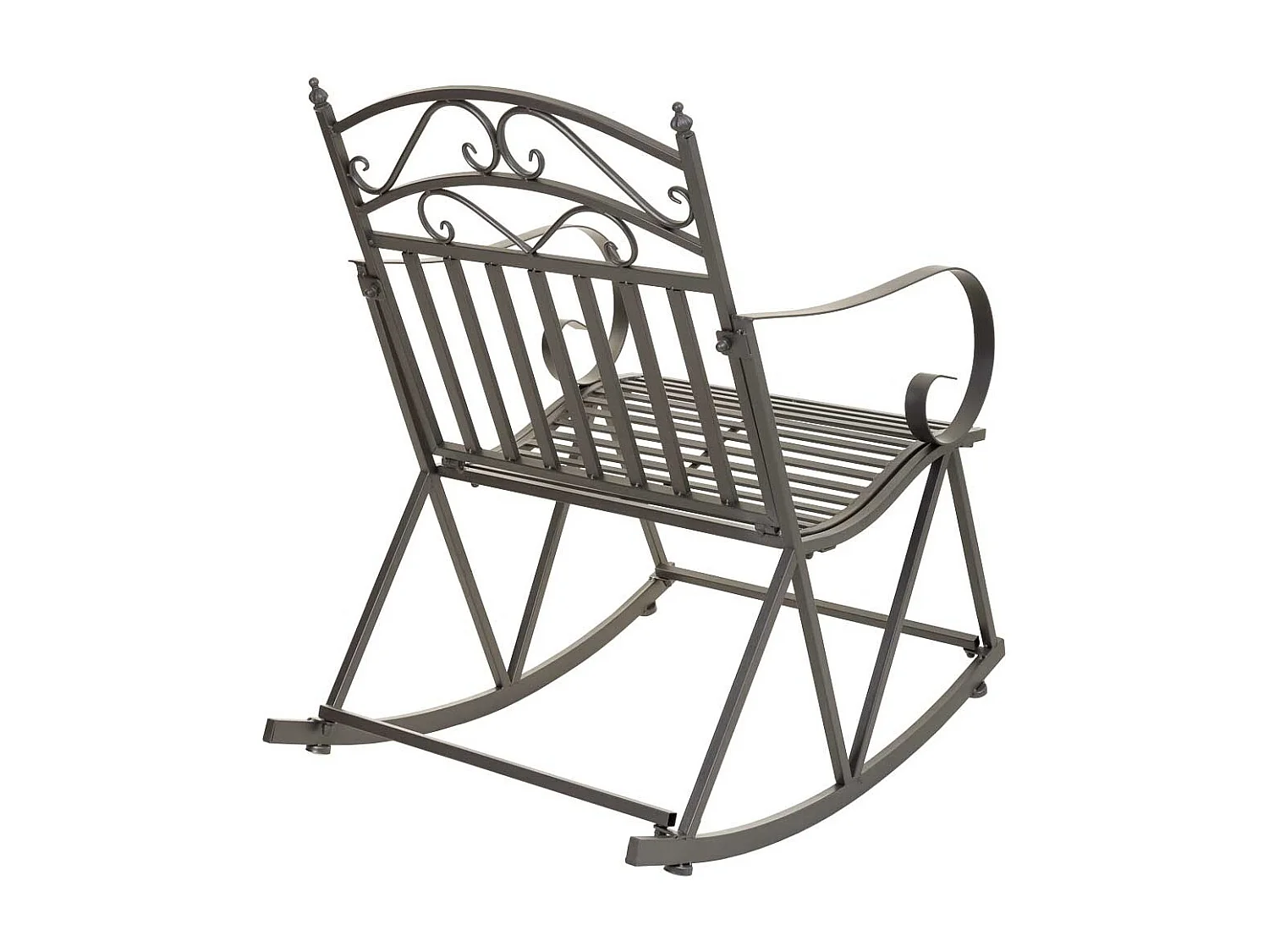 Sedia a dondolo in ferro battuto grigio 55x45x91h cm