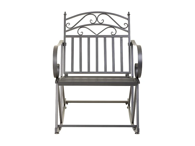 Grauer Schaukelstuhl aus Schmiedeeisen 55x45x91h cm