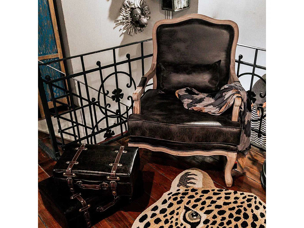 Console en bois et métal laqué noir avec 2 étagères 120x42x78h cm