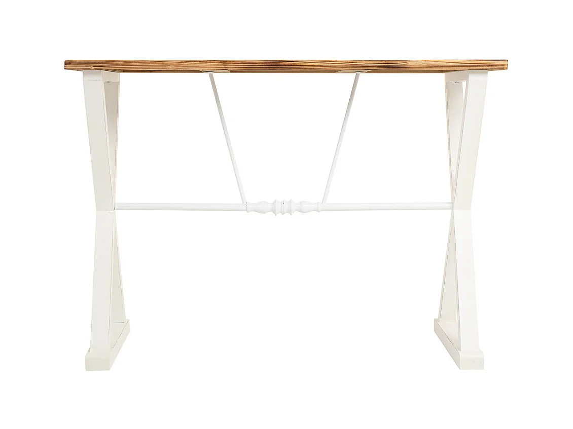 Console en bois et métal laqué blanc 106x40x76,5h cm