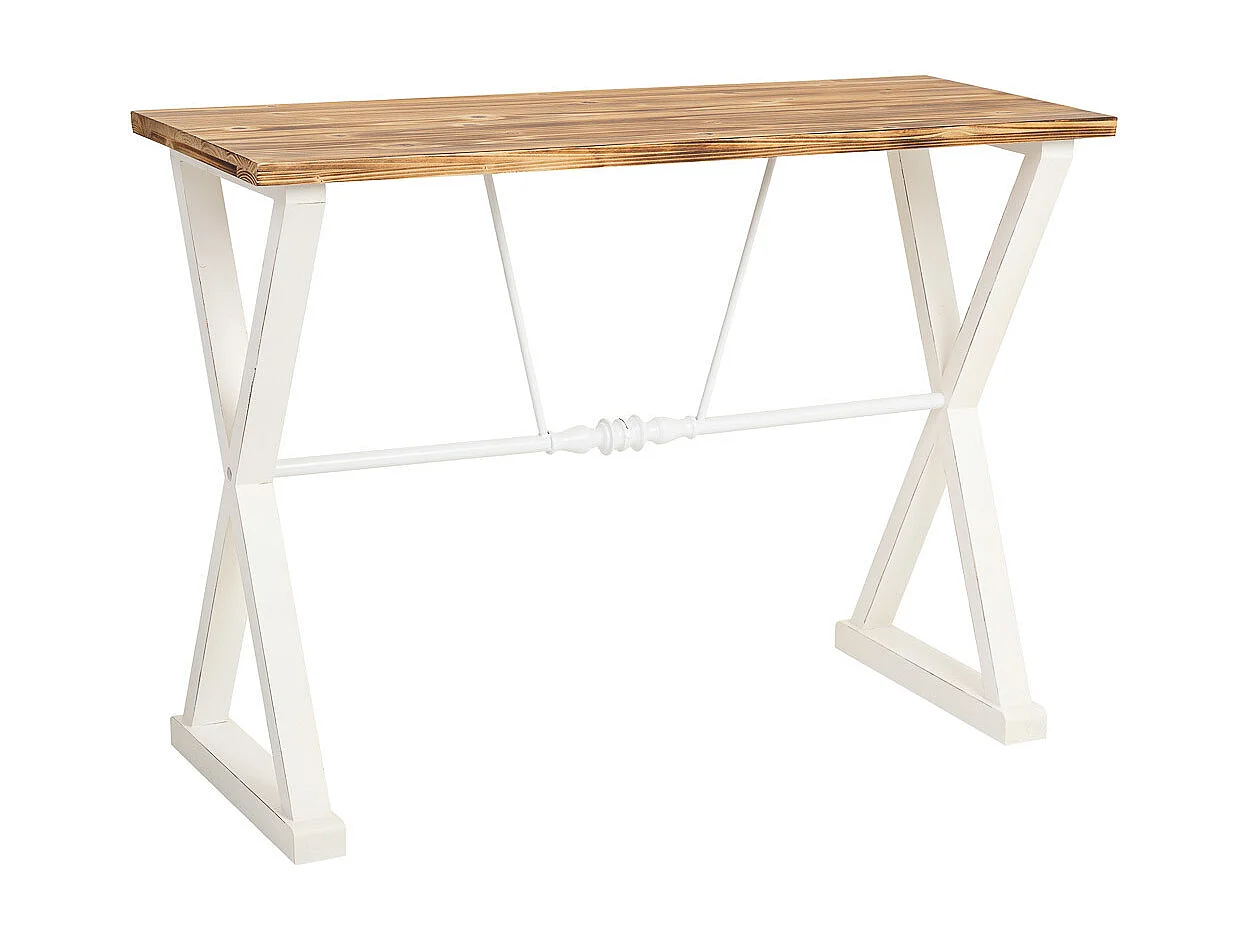 Recibidor de madera y metal lacado 106x40x76,5h cm - Blanco