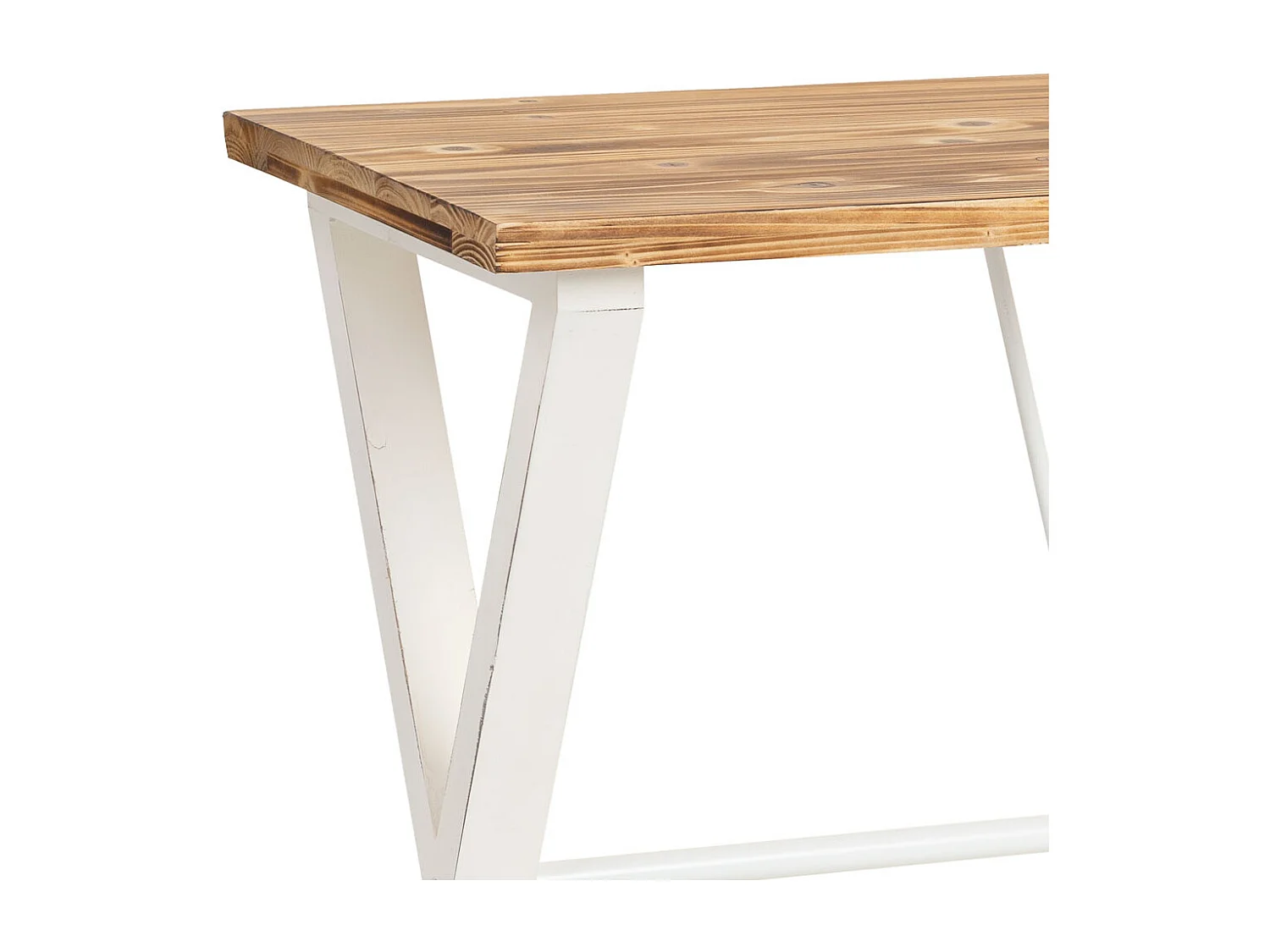 Recibidor de madera y metal lacado 106x40x76,5h cm - Blanco