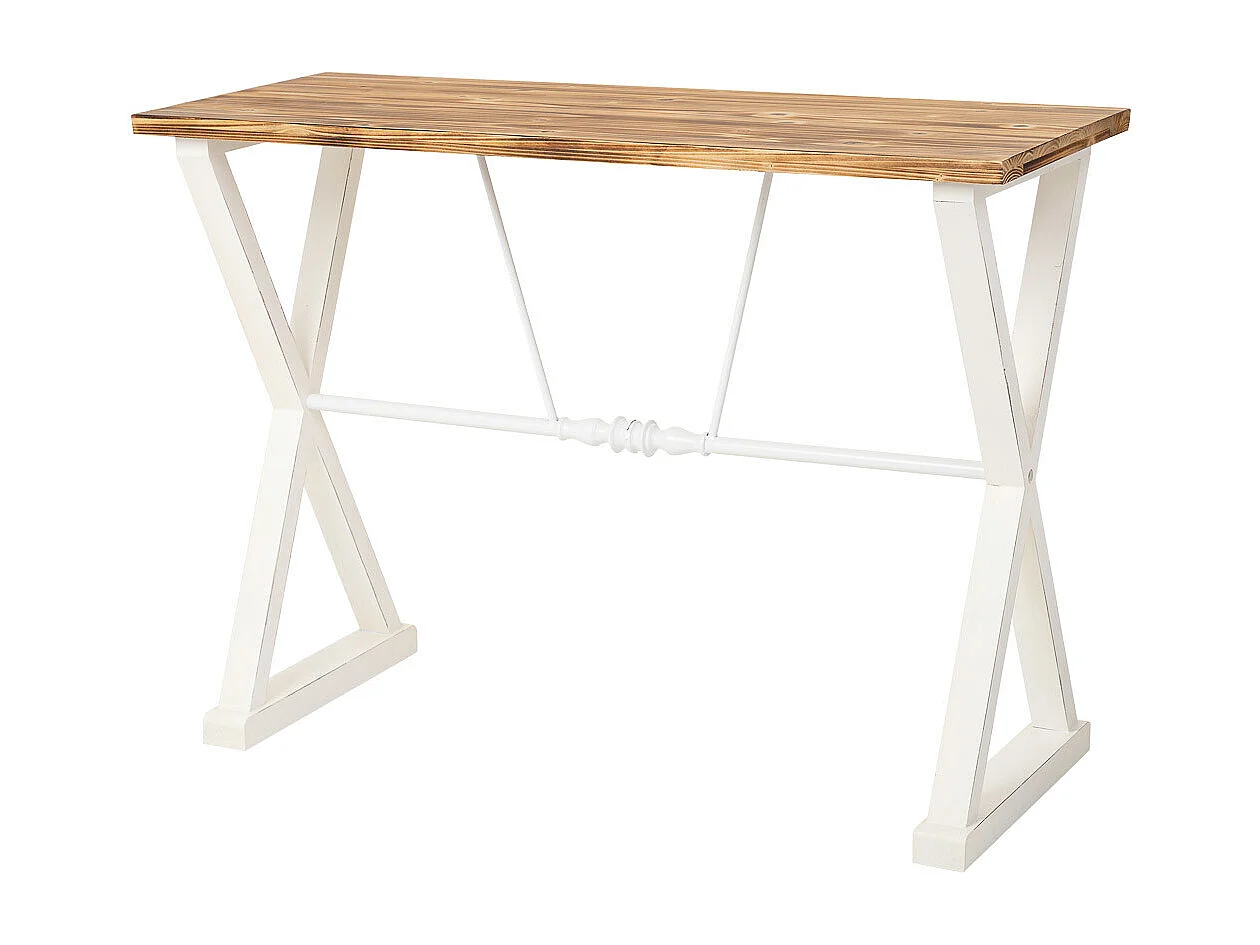 Console en bois et métal laqué blanc 106x40x76,5h cm